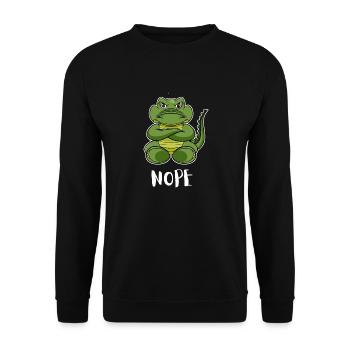 Nope Alligator Drôle de crocodile paresseux - Sweat-shirt Unisexe - noir - Devant - Alina (178cm) & Michal (187cm)
