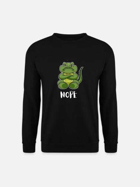 Nope Alligator Funny Lazy Crocodile - Unisex Pullover - Schwarz