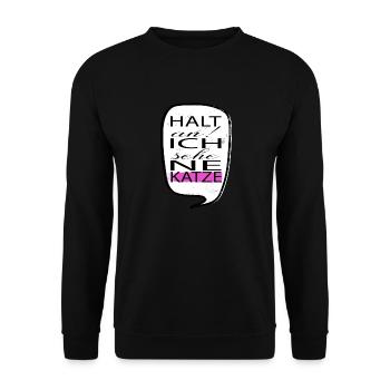 tier perserkatze seekatze humor geschenkidee - Unisex Pullover - Schwarz - Vorne - Alina (178cm) & Michal (187cm)