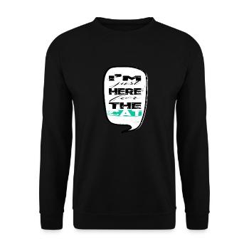 fun anti kitten cat humor valentines day - Unisex Pullover - Schwarz - Vorne - Alina (178cm) & Michal (187cm)