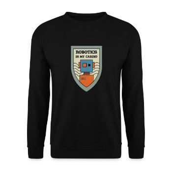 Robotik als Cardio Ironic Mechanic Engineering - Unisex Pullover - Schwarz - Vorne - Alina (178cm) & Michal (187cm)