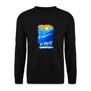 Winter Landscape Snow Nature Mountains Trees Forest 1 - Unisex Sweatshirt - black - Front - Alina (178cm) & Michal (187cm)