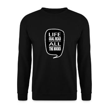 green comics book books lover statement birthday - Unisex Pullover - Schwarz - Vorne - Alina (178cm) & Michal (187cm)