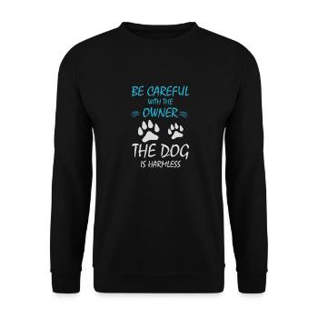 Dog Hund - Unisex Pullover - Schwarz - Vorne - Alina (178cm) & Michal (187cm)
