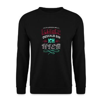 tier geburtstagsgeschenkidee witzig geek haustier - Unisex Pullover - Schwarz - Vorne - Alina (178cm) & Michal (187cm)