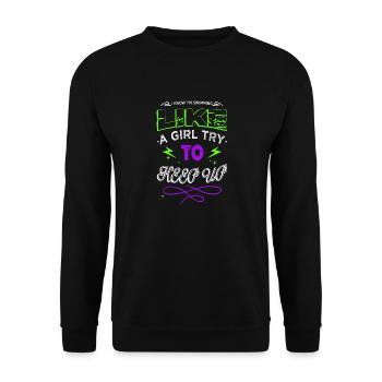 mer baignade papa t-shirts piscine t-shirts apnée - Sweat-shirt Unisexe - noir - Devant - Alina (178cm) & Michal (187cm)