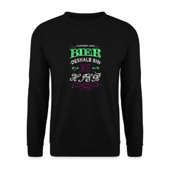 geburtstagsgeschenk lustige tshirts - Unisex Pullover - Schwarz - Vorne - Alina (178cm) & Michal (187cm)