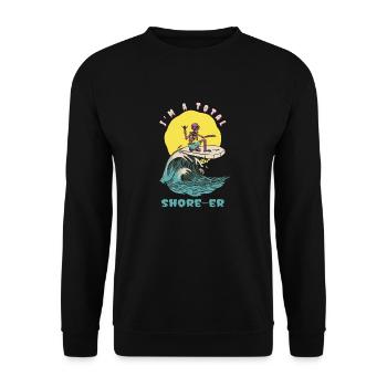 Je suis un surfeur rétro drôle total - Sweat-shirt Unisexe - noir - Devant - Alina (178cm) & Michal (187cm)