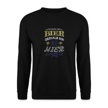 hopfen spaß humor lustiger spruch haustier - Unisex Pullover - Schwarz - Vorne - Alina (178cm) & Michal (187cm)