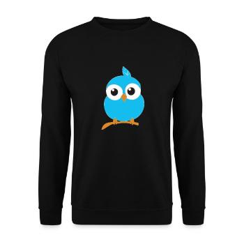 Cute Baby Owl Birdy - Unisex Sweatshirt - black - Front - Alina (178cm) & Michal (187cm)