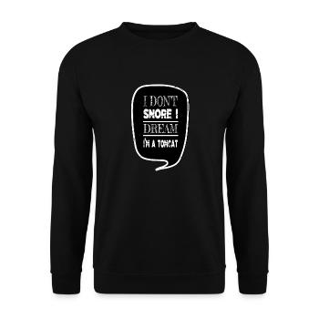 cat face tshirts cool anti funny house cat joke - Unisex Sweatshirt - black - Front - Alina (178cm) & Michal (187cm)