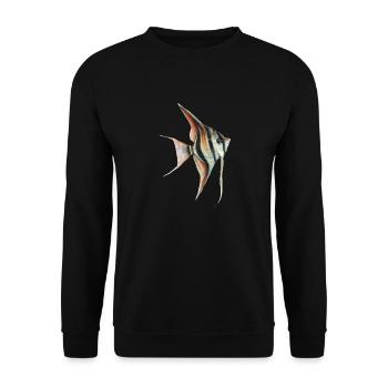 Pterophyllum scalare , żaglowiec skalar - Unisex Pullover - Schwarz - Vorne - Alina (178cm) & Michal (187cm)