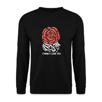 Design I think i love you - Sweat-shirt Unisexe - noir - Devant - Alina (178cm) & Michal (187cm)