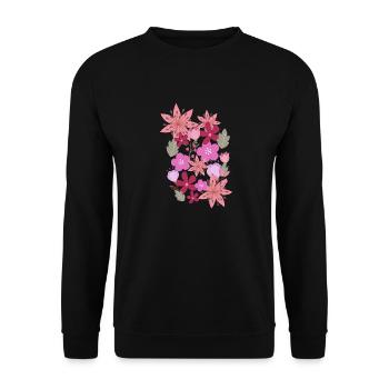 fleurs, fleurs, printemps, fleurs - Sweat-shirt Unisexe - noir - Devant - Alina (178cm) & Michal (187cm)