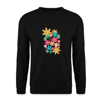 flowers,flower,spring,blossoms - Unisex Sweatshirt - black - Front - Alina (178cm) & Michal (187cm)