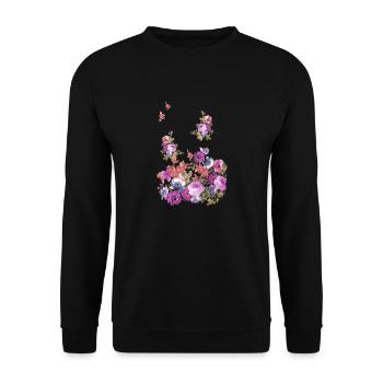 fleurs,vignes,fleurs,graffiti,peinture,fleur - Sweat-shirt Unisexe - noir - Devant - Alina (178cm) & Michal (187cm)