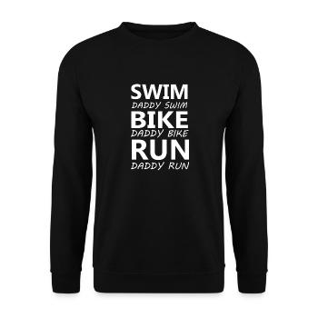 Triathlon Swim Bike Run Marathon - Unisex Pullover - Schwarz - Vorne - Alina (178cm) & Michal (187cm)