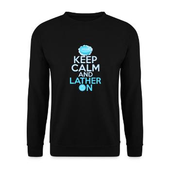 Keep Calm And Lather On Soapmaker Soapmaking - Unisex Sweatshirt - black - Front - Alina (178cm) & Michal (187cm)