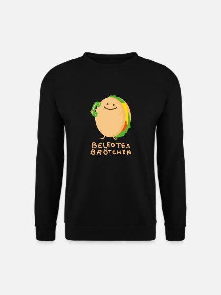 Brötchen mit Telefon - Unisex Pullover - Schwarz