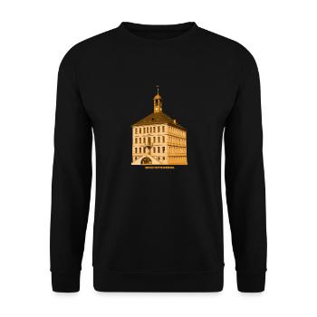 Bischofswerda Rathaus Oberlausitz Sachsen - Unisex Pullover - Schwarz - Vorne - Alina (178cm) & Michal (187cm)