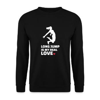 Ich Liebe Weitsprung - Unisex Pullover - Schwarz - Vorne - Alina (178cm) & Michal (187cm)