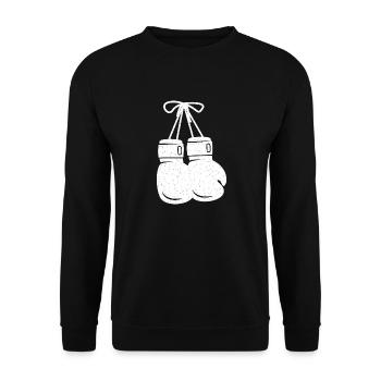 Boxhandschuhe weiß - Unisex Pullover - Schwarz - Vorne - Alina (178cm) & Michal (187cm)