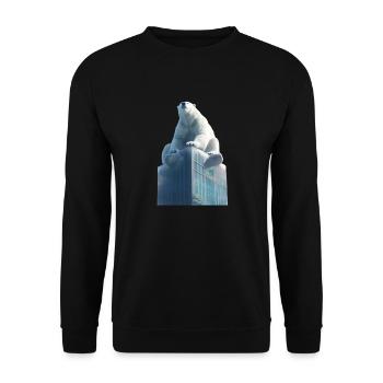 Der Eisbär auf dem Dach - Unisex Pullover - Schwarz - Vorne - Alina (178cm) & Michal (187cm)