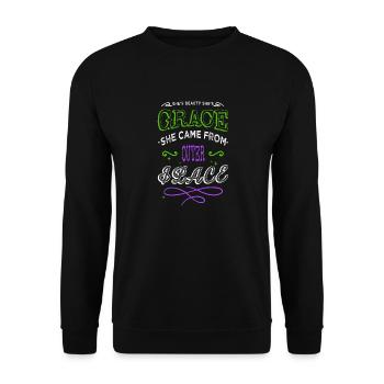 alien ufo aesthetic alien spacecraft memes funny - Unisex Pullover - Schwarz - Vorne - Alina (178cm) & Michal (187cm)