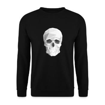 SCHÄDEL - LOW POLY - Unisex Pullover - Schwarz - Vorne - Alina (178cm) & Michal (187cm)