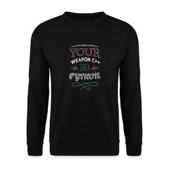 College Student Joke Funny Sayings PC Quote Admin - Unisex Sweatshirt - black - Front - Alina (178cm) & Michal (187cm)