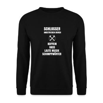 Lustige Schrauber Sprüche - Unisex Pullover - Schwarz - Vorne - Alina (178cm) & Michal (187cm)