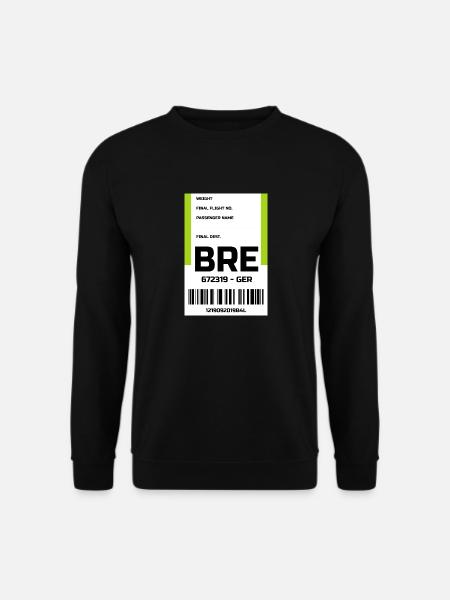 Flughafen Reise Etikett Aufkleber Bremen BRE - Unisex Pullover - Schwarz