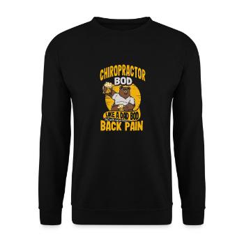 Chiropractor Bod Like A Dad Bod Funny Chiro - Unisex Sweatshirt - black - Front - Alina (178cm) & Michal (187cm)