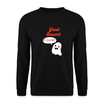 Ghost Dessert Halloween "I-Scream" lustig Retro - Unisex Pullover - Schwarz - Vorne - Alina (178cm) & Michal (187cm)