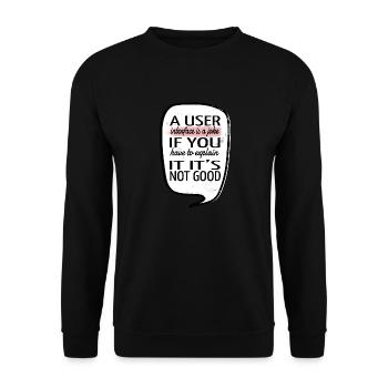 Geek Birthday Present Idea Funny Quote Encrypt - Unisex Sweatshirt - black - Front - Alina (178cm) & Michal (187cm)