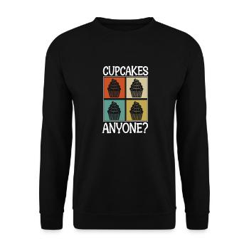 Retro Baking Pastry Chef Cool Cupcakes Anyone - Unisex Sweatshirt - black - Front - Alina (178cm) & Michal (187cm)