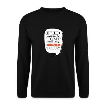 gift aww love cartoon cat cat long sleeve shirts - Unisex Pullover - Schwarz - Vorne - Alina (178cm) & Michal (187cm)