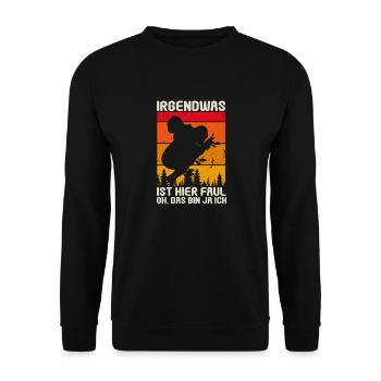 Irgendwas ist hier Faul OH DAS BIN JA ICH - Unisex Pullover - Schwarz - Vorne - Alina (178cm) & Michal (187cm)