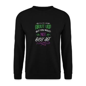 ethical encrypt jokes anonymous hacker - Unisex Pullover - Schwarz - Vorne - Alina (178cm) & Michal (187cm)