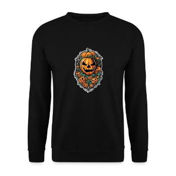 halloween - citrouille - peur - Sweat-shirt Unisexe - noir - Devant - Alina (178cm) & Michal (187cm)