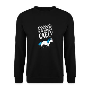Annnnnd Pourquoi devrais-je m’intéresser à la licorne - Sweat-shirt Unisexe - noir - Devant - Alina (178cm) & Michal (187cm)