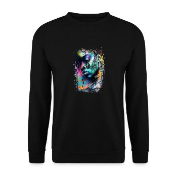 Graffiti Street Art Spray Vintage Stencil Retro - Unisex Sweatshirt - black - Front - Alina (178cm) & Michal (187cm)