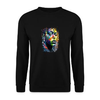 Graffiti Street Art Spray Vintage Stencil Retro - Unisex Sweatshirt - black - Front - Alina (178cm) & Michal (187cm)