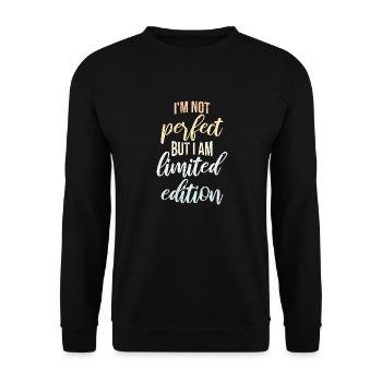 Je ne suis pas parfait mais je suis citation en édition limitée - Sweat-shirt Unisexe - noir - Devant - Alina (178cm) & Michal (187cm)