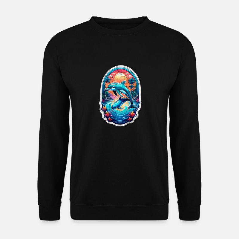 Delfin & Ozean - Unisex Pullover - Schwarz