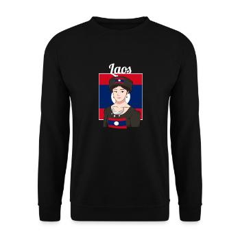 Laos Laote Laotian filles robe Lao I cadeau - Sweat-shirt Unisexe - noir - Devant - Alina (178cm) & Michal (187cm)