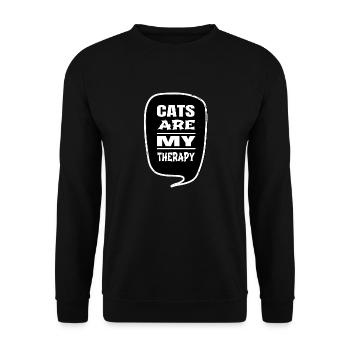 cat collage tshirts cartoon cat quote awesome - Unisex Pullover - Schwarz - Vorne - Alina (178cm) & Michal (187cm)