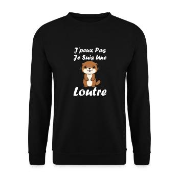 Humour petite loutre - Sweat-shirt Unisexe - noir - Devant - Alina (178cm) & Michal (187cm)
