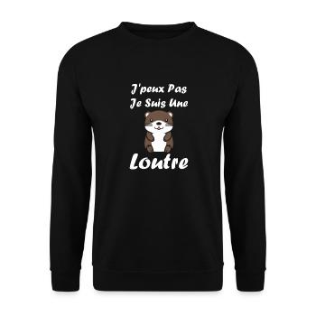 Humour petite loutre - Sweat-shirt Unisexe - noir - Devant - Alina (178cm) & Michal (187cm)