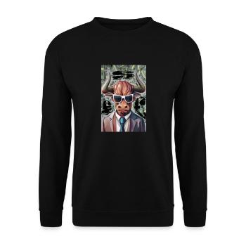 Bull Buisness - Unisex Sweatshirt - black - Front - Alina (178cm) & Michal (187cm)